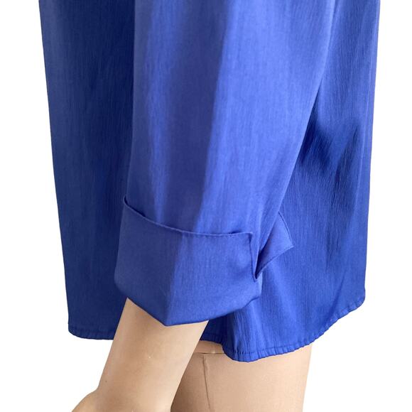 Paul Harris Design Blouse Womens Large Button Front Lightweight Blue - Picture 5 of 8